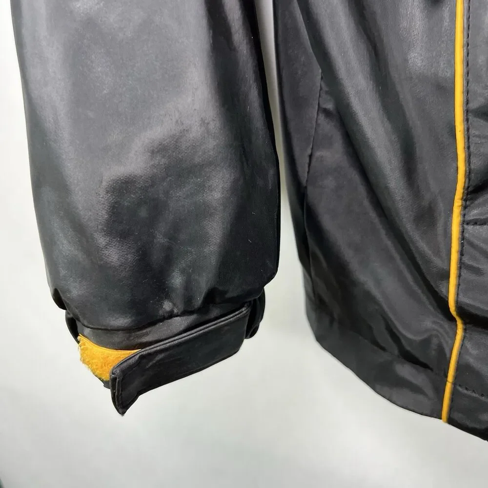 Missouri Tigers Full Zip Hooded Vinyl Jacket Youth Boys Large 12-14 Black Essex